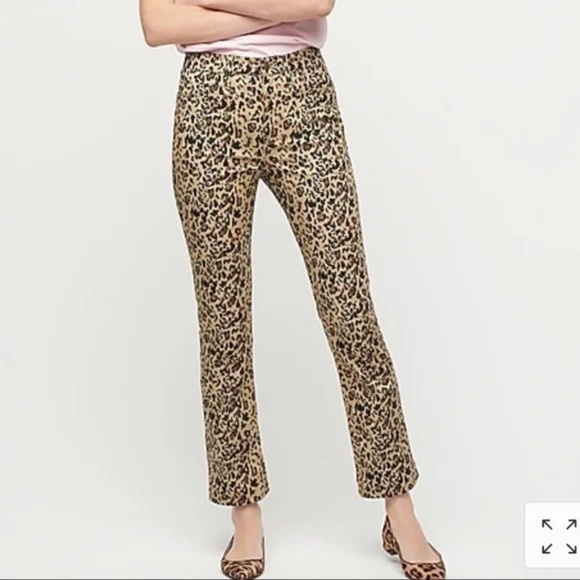 J. Crew - High Rise Kickout Crop - Leopard - Picture 2 of 9